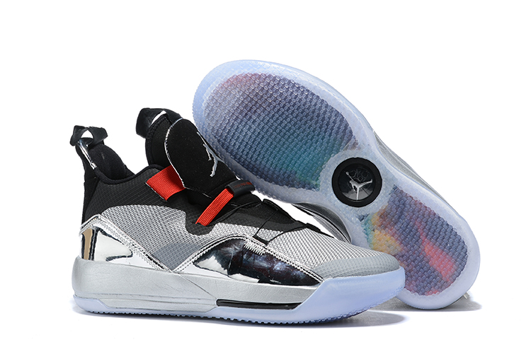 Women Air Jordan 33 Silver Black Red Shoes - Click Image to Close